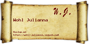 Wohl Julianna névjegykártya